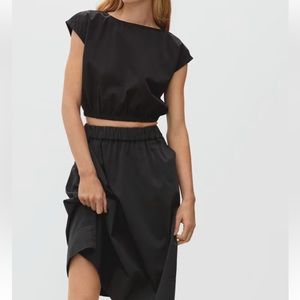 NWT Everlane The Bubble Black Organic Cotton Top